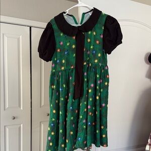 Unique Vintage baby doll dress with christmas Lights Pattern